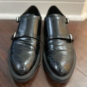 Massimo Dutti leather monk strap shoes